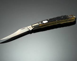 AG Russell 2004 Stag Folding Hunter Knife 154CM Steel Lowell AR