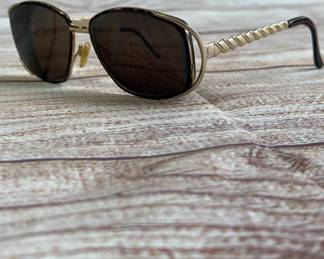 Vintage YSL Yves Saint Laurent 6056 Sunglasses Gold Tone Frames Italy