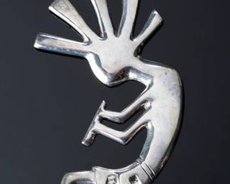 Native American Sterling Silver Kokopelli Pendant TS Signed 12.84g