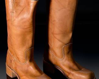 Frye Campus 14L Boots Tan Leather Womens Size 10 M Made in USA