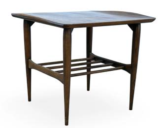 Vintage MCM Bassett End Table Side Lamp Table Spindle Shelf