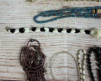 Large Vintage Costume Jewelry Lot 15 Necklaces Beaded Faux Pearl Stone Crafts