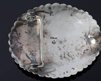 Navajo Sterling Silver Turquoise Cluster Belt Buckle Native American