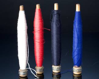 Antique Weaving Loom Bobbins Pirns Yarn Spools Lot of 4 Decorative