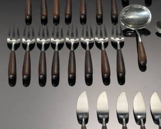 Lauffer Norway MCM Design 2 Flatware Set Wood Handles 51pc
