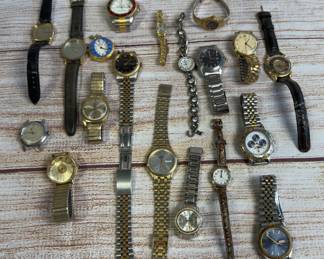 Lot of 18 Vintage Costume Watches for Parts Repair Untested As-Is
