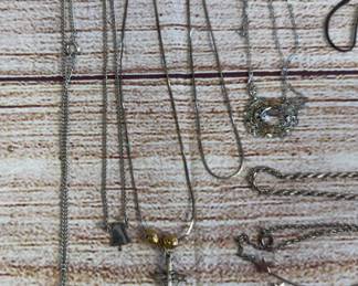 Lot Costume Jewelry Necklaces Bracelets Silver Tone Vintage Style Grab Bag