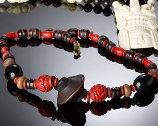 Vintage Ethnic Bohemian Statement Necklaces Lot: Turquoise, Coral, Millefiori, Carved