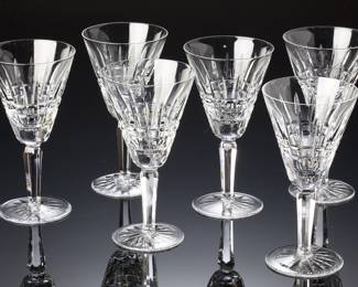 Set of 6 Waterford Glenmore Cut Crystal White Wine Glasses