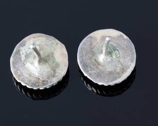 Vintage Native American Sterling Silver Multi-Stone Inlay Kachina Earrings