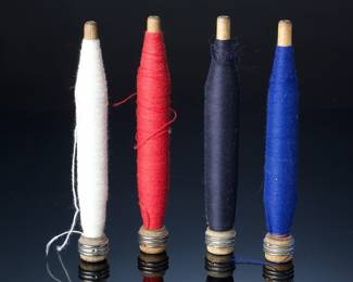 Antique Weaving Loom Bobbins Pirns Yarn Spools Lot of 4 Decorative