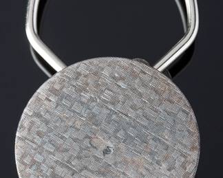 Navajo Style Turquoise Coral Leaf Floral Native American Silver Keychain