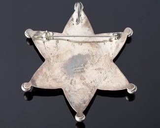 J. Slifka Designs Sterling Silver US Marshal Badge Brooch Pin Pendant