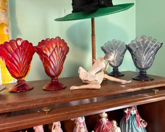 . . . great Fenton pillow vases and a Lladro ballerina