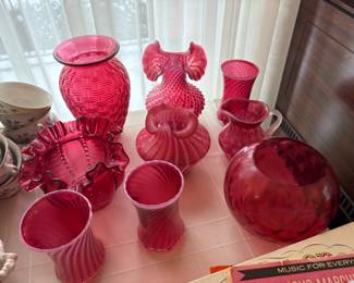 . . . and lots more cranberry glass