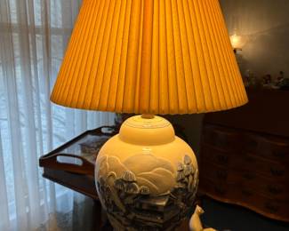. . . Asian-themed ceramic lamp