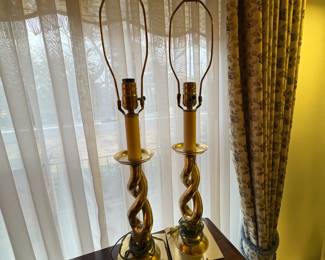 . . . a pair of brass lamps