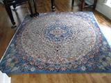 Mashad Square Perisan blue & tan rug @ $5,500