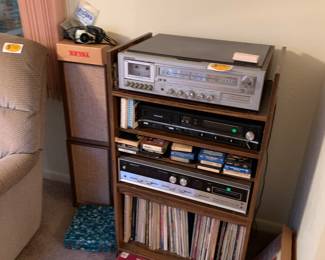 Shelf, stereo equipment, records