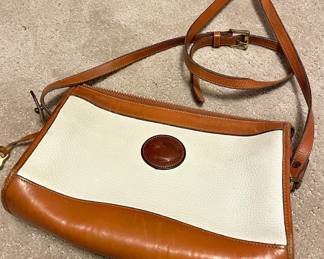 Dooney Bourke Cream Tan All Weather Leather Shoulder Bag
