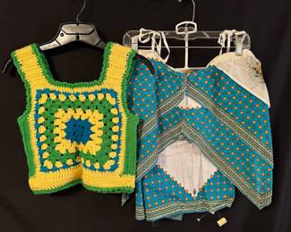 Crocheted Granny Square Cropped Tank Top