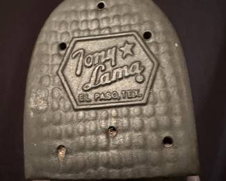 Tony Lama Two Tone Black & Grey Lizard Leather Cowboy Boots