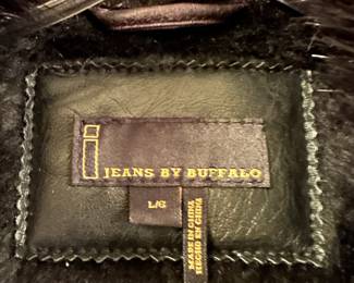 Jeans by Buffalo Black Faux Fur & Faux Leather Vest – Size Large