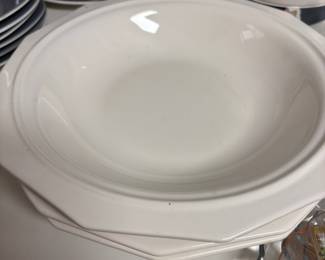 Set of 3 Pfaltzgraff Heritage White Rimmed Salad Bowls
