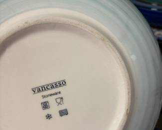 Set of 6 Vancasso Bonita Stoneware Blue & Turquoise Pasta Bowls
