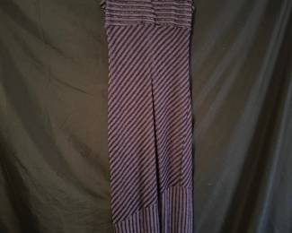 Y2K Bisou Bisou Purple Striped Sleeveless High Neck Maxi Dress – Size 12