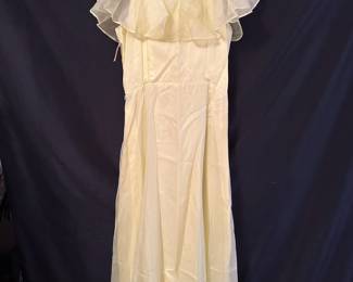 Circa 1960s Pale Yellow Formal Midi Dress
