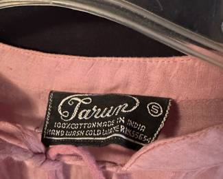 Tarun Pink Boho Long Sleeve Mini Dress – Size Small