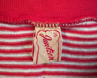 Circa 1970s Jantzen Red & White Striped Mini Dress – Size 14