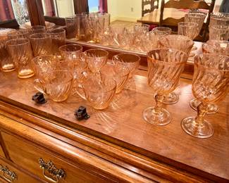 Pink depression glassware