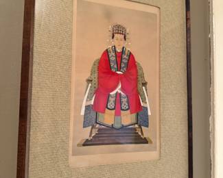 Framed Chinese Ancestor Portrait of Noblewoman