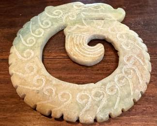 Carved Stone Dragon Totem Pendant