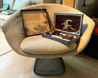Circa 1960s Lounge Chair with Beige Upholstery
