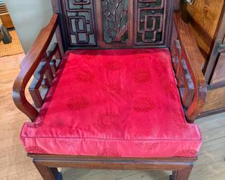 20th Century Chinese Carved Rosewood Arm Chair