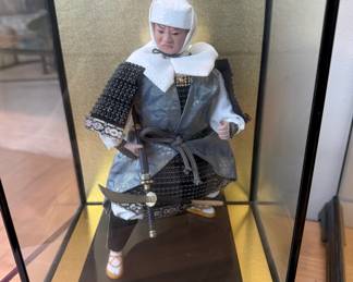 Japanese Samurai Warrior Doll with Case