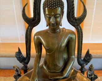 Bronze Tone Thai Phitsanulok Buddha Statue