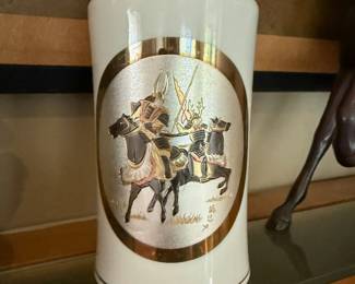 Chokin Art Vase with Warrior Scene