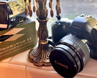 Sawyer's Pana-Vue II Lighted 2x2 Slide Viewer, Canon EOS Rebel X S 35mm SLR Film Camera 