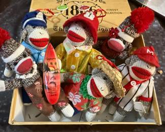 Assortment of Sock Monkey Ornaments