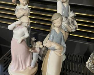 Lladro Figurnes - Don’t Forget Me, Following Her Cats, Girl with Piglet