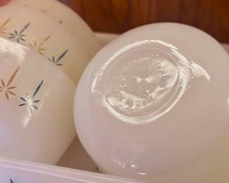 Anchor Hocking Fire King "Candle Glow" Custard Cups & 1 Quart Loaf Pan