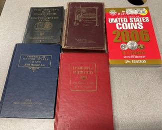 Antique coin books and sporting books