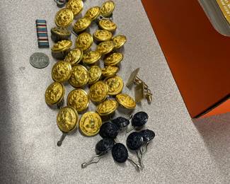 Collection of World War II era, navy buttons