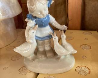G.H. & CO Girl with Ducks Porcelain Figurine 