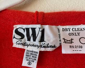 SW1 Contemporary Knitwear Red Wool Blend Midi Dress – Size Small