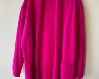 Rafaella Hot Pink Longline Open Front Cardigan – Size Large